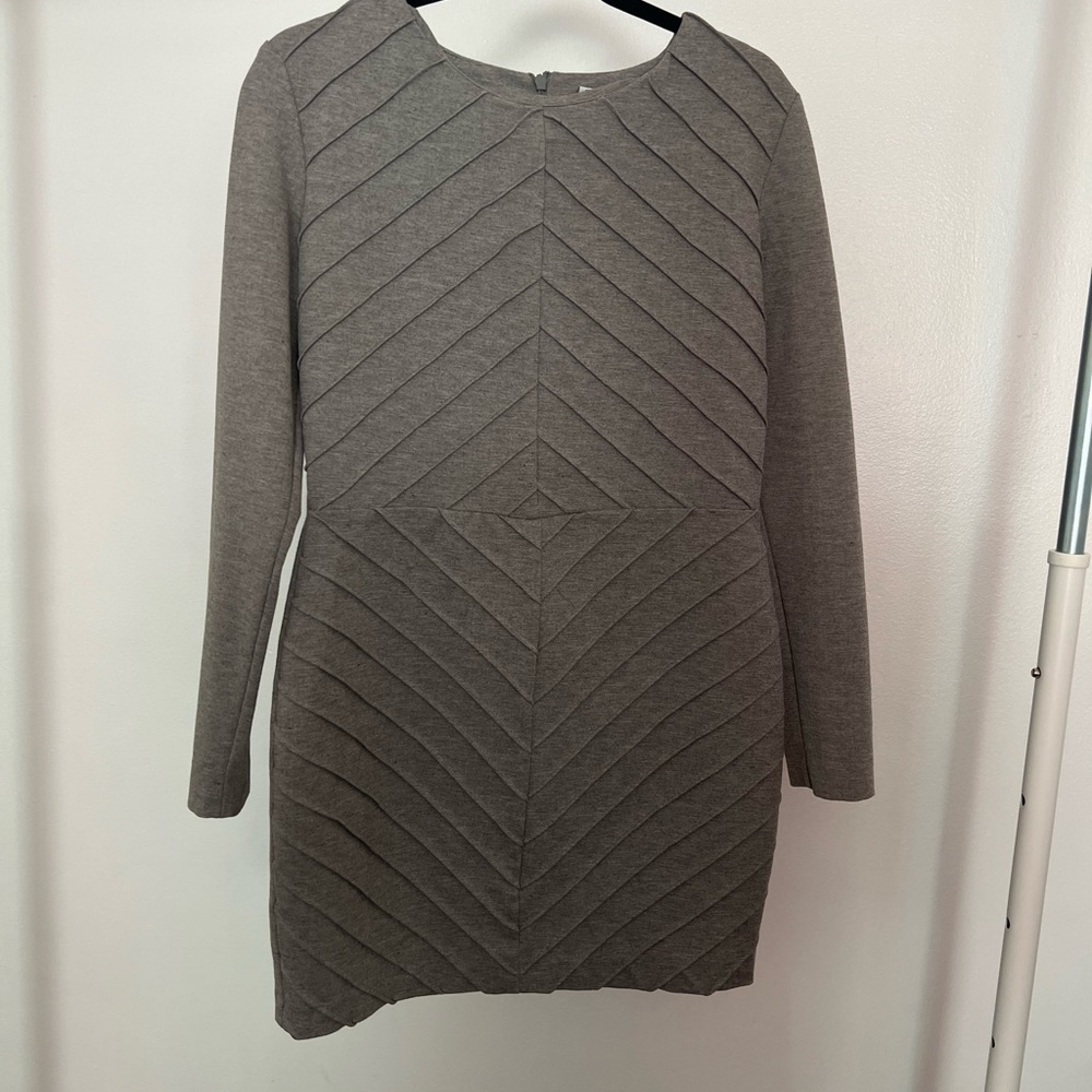 Gray long sleeve cocktail dress